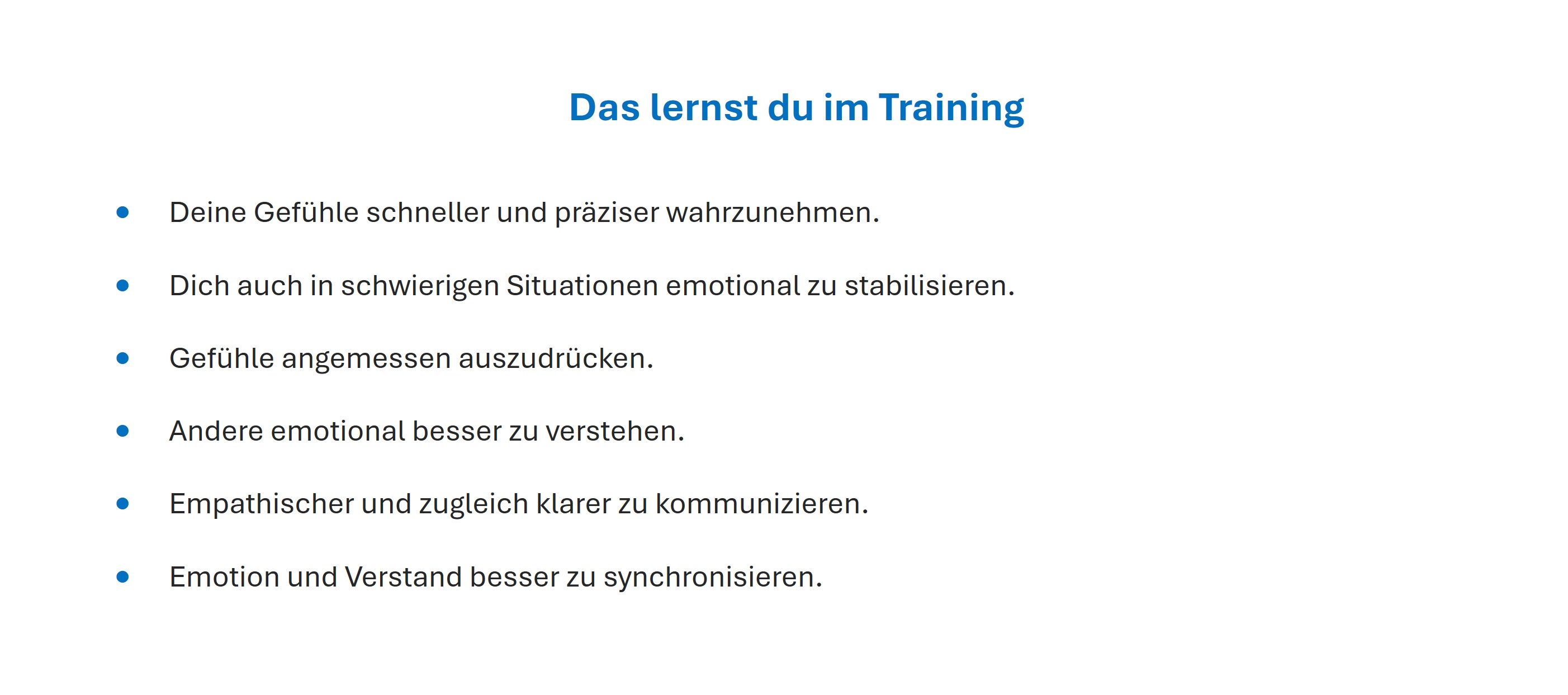 Kompakttraining Fühlen Bild 4