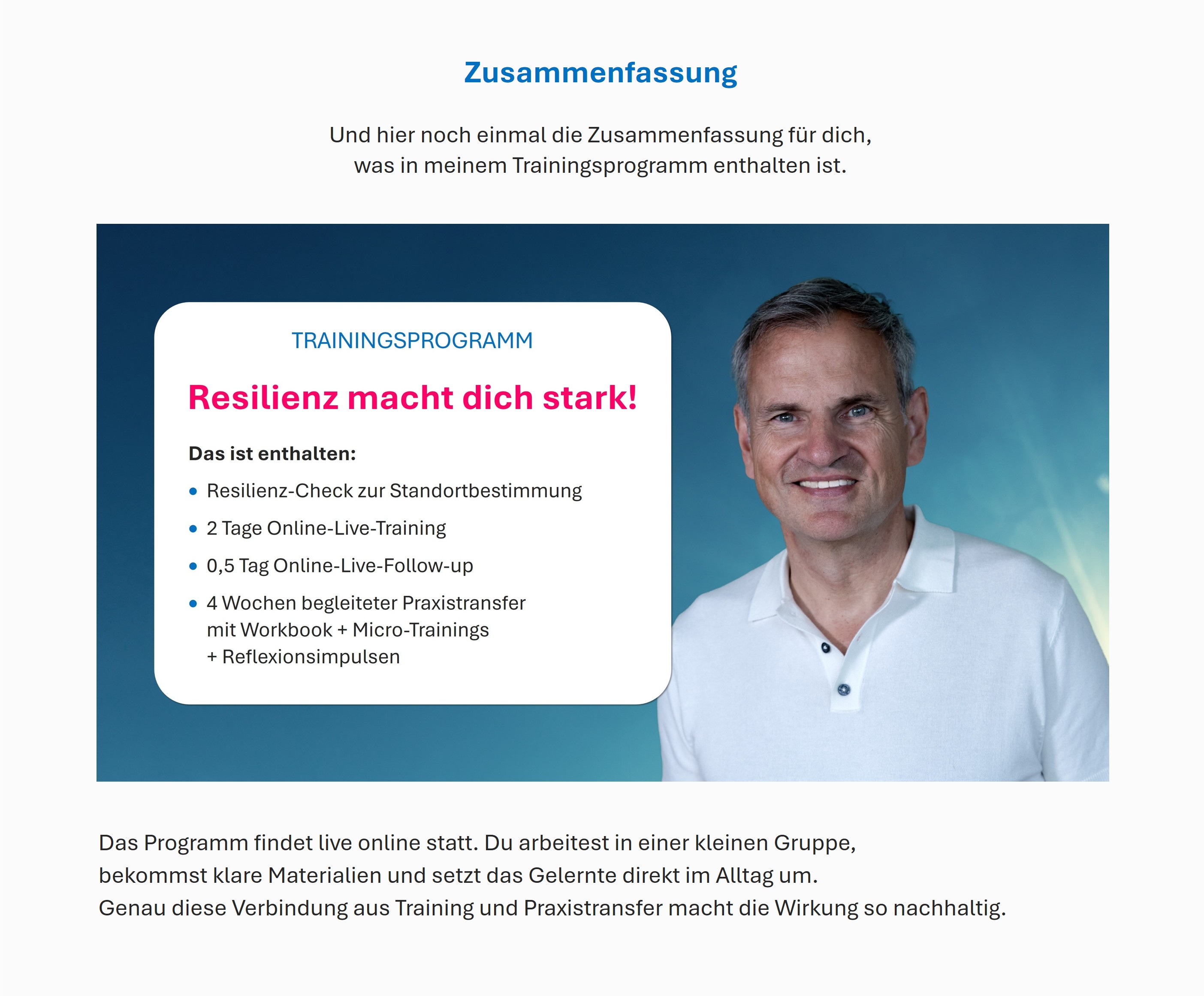 Trainingsprogramm Bild 7